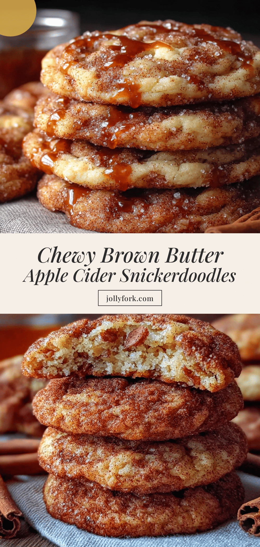 brown butter apple cider snickerdoodle cookies recipe