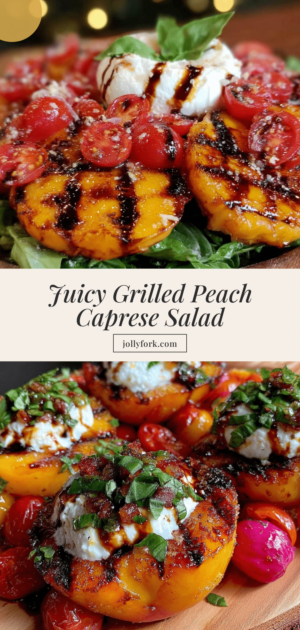 Grilled Peach Caprese Salad recipe