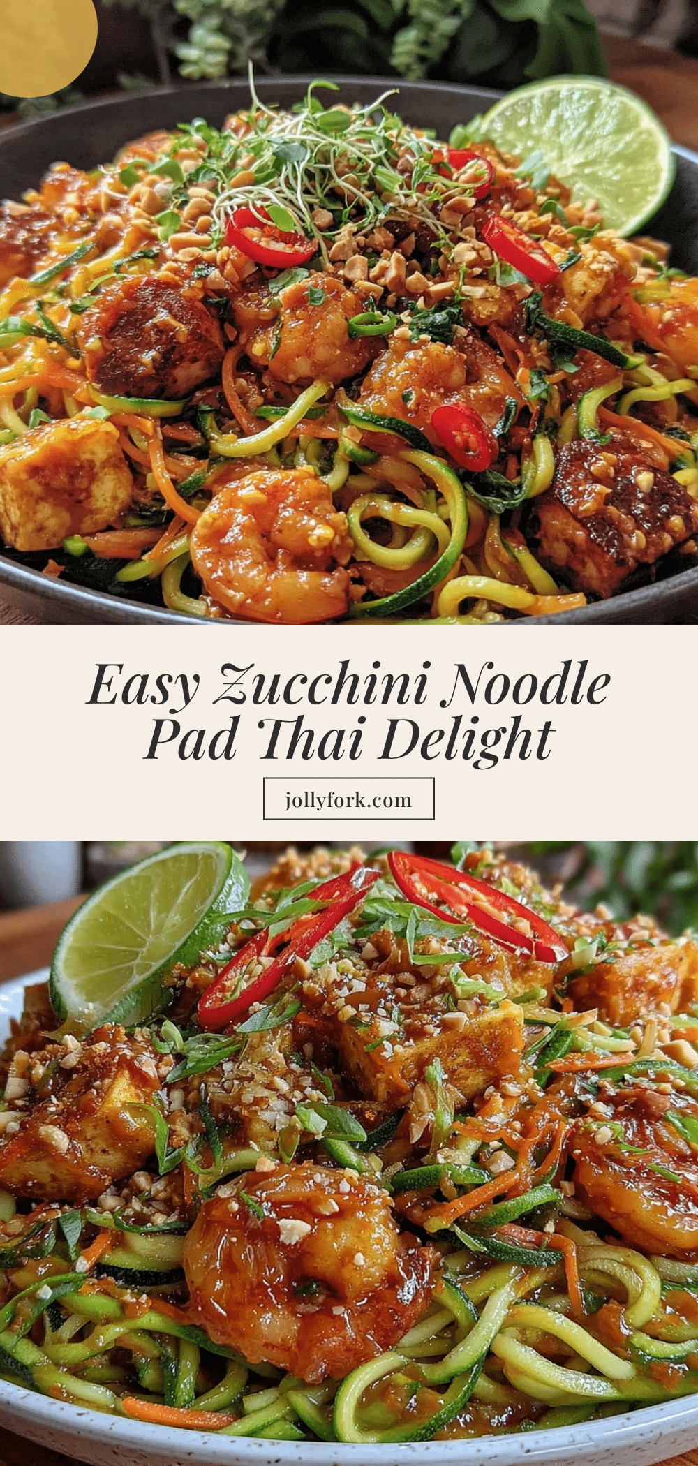 healthy zucchini noodle pad thai recipe