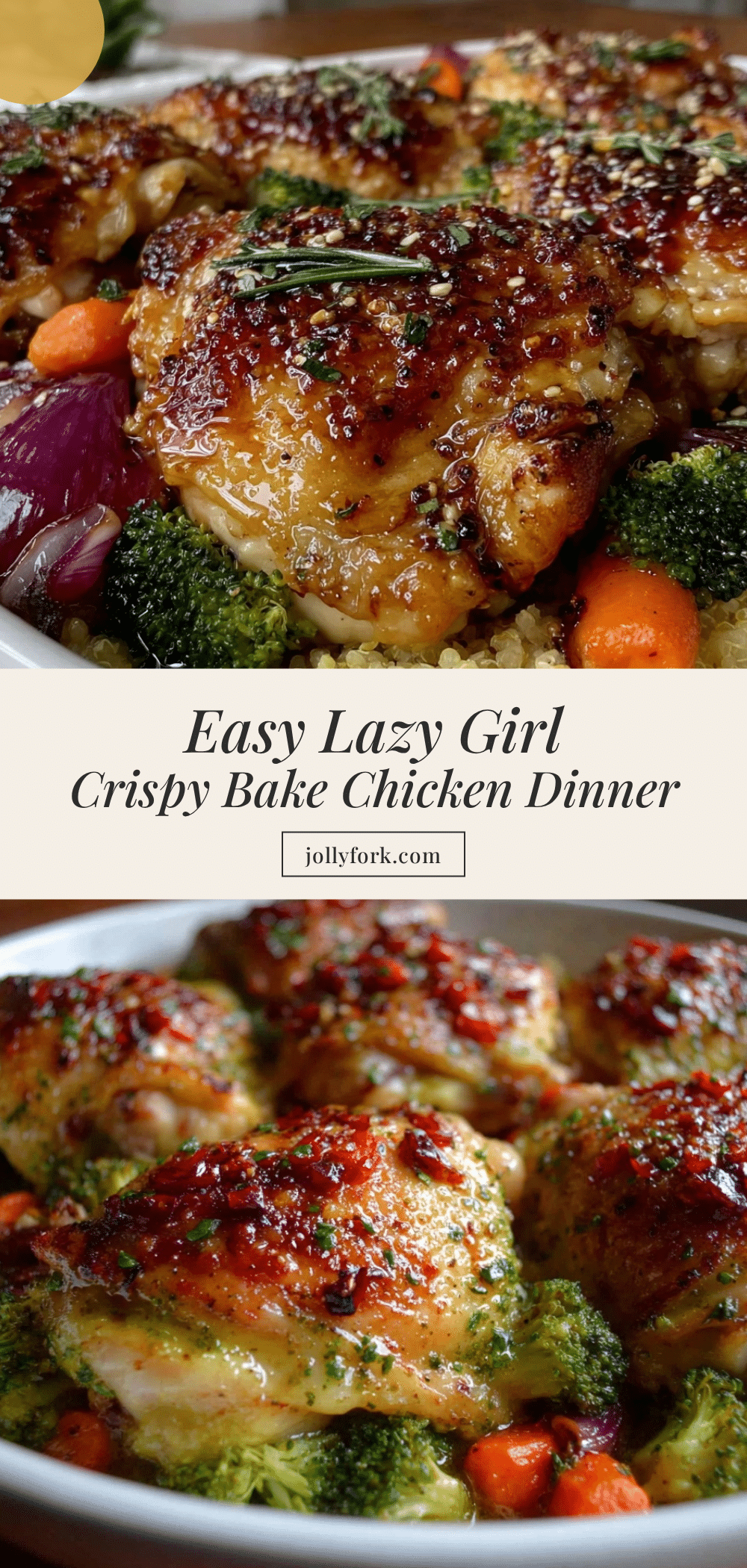 lazy girl dump-and-bake chicken dinner recipe