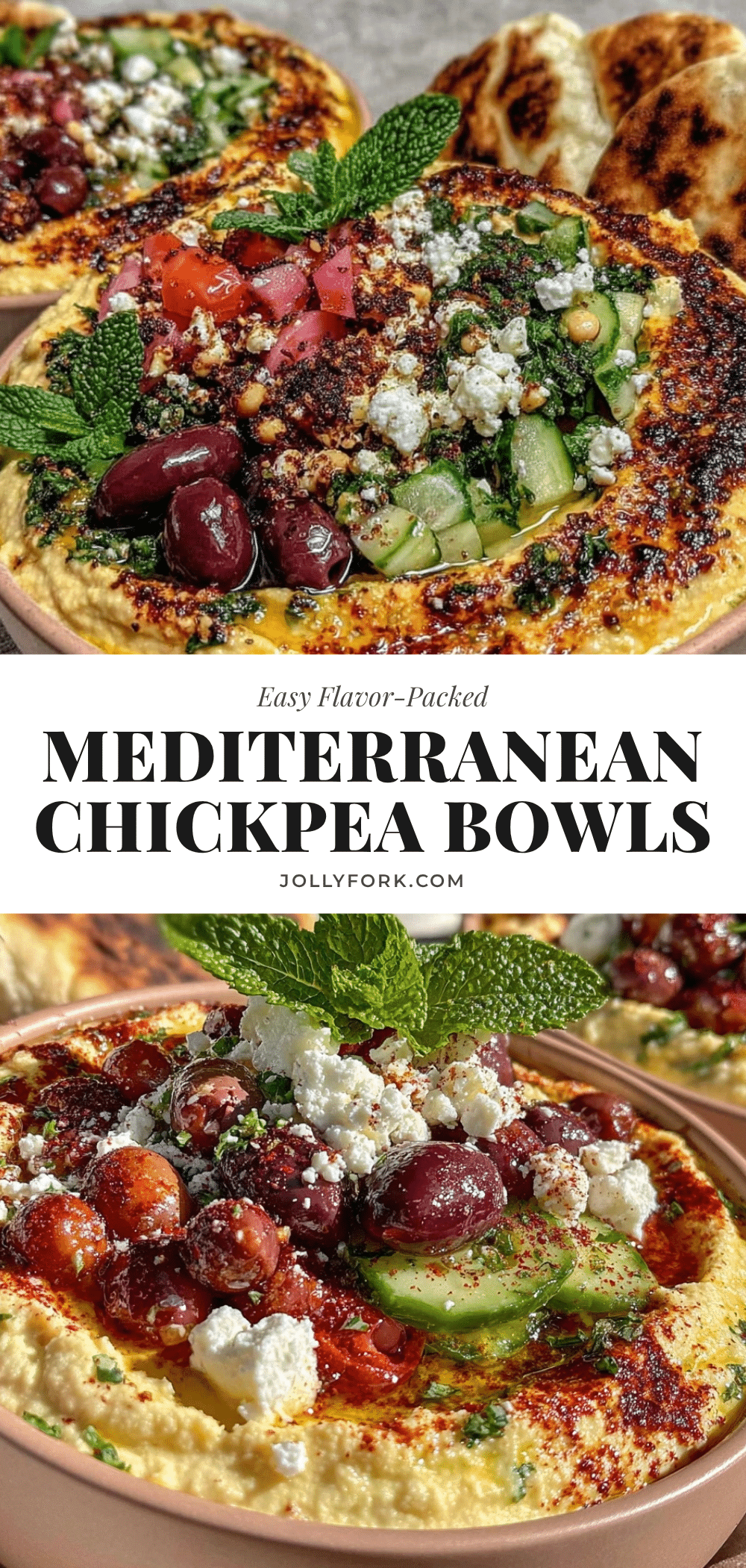 Mediterranean chickpea hummus bowls recipe