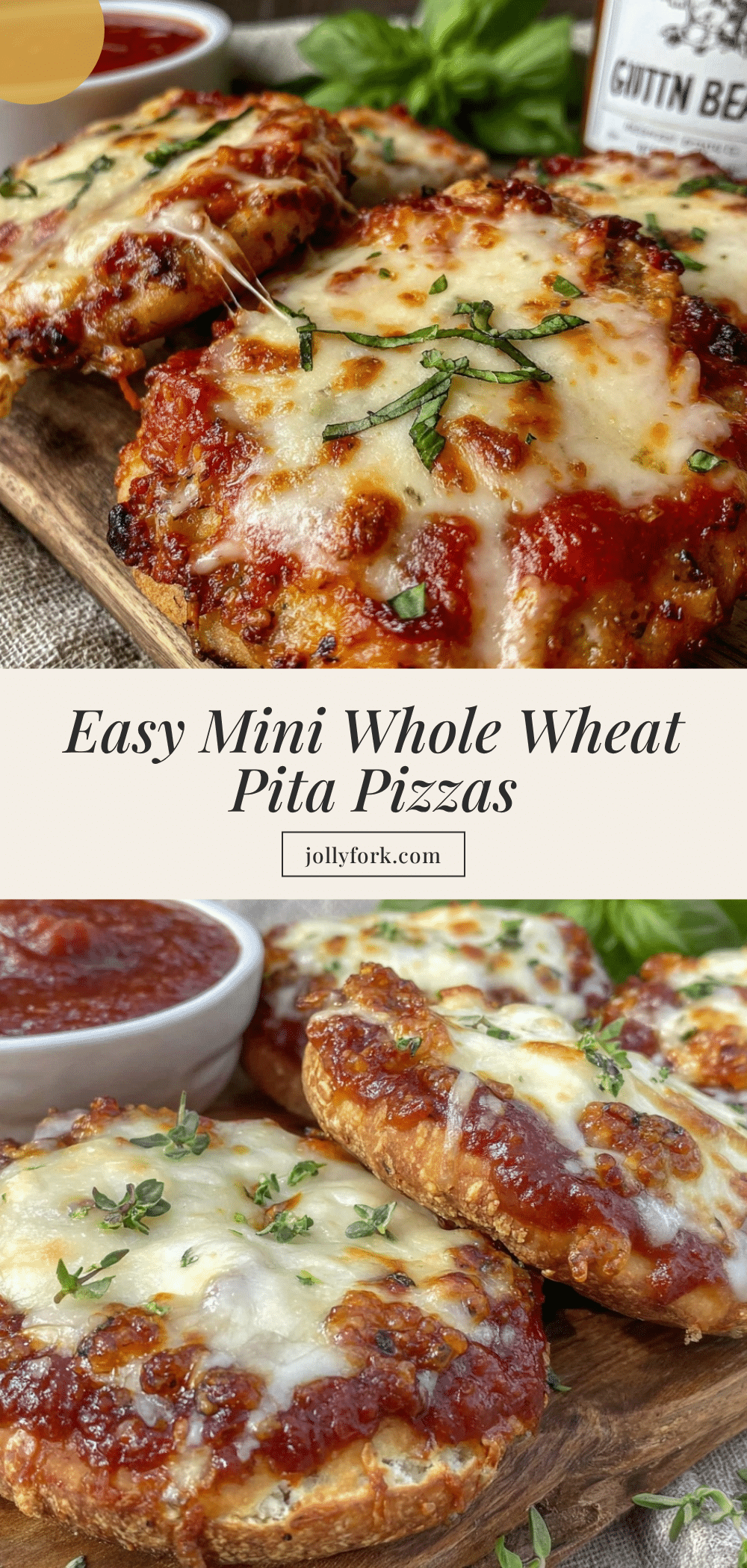 mini whole wheat pita pizzas recipe