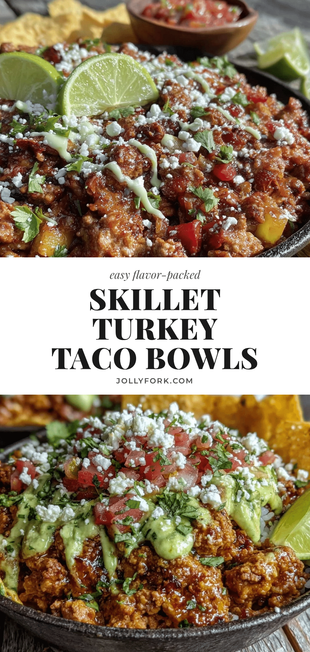 skillet ground turkey taco bowls recipe