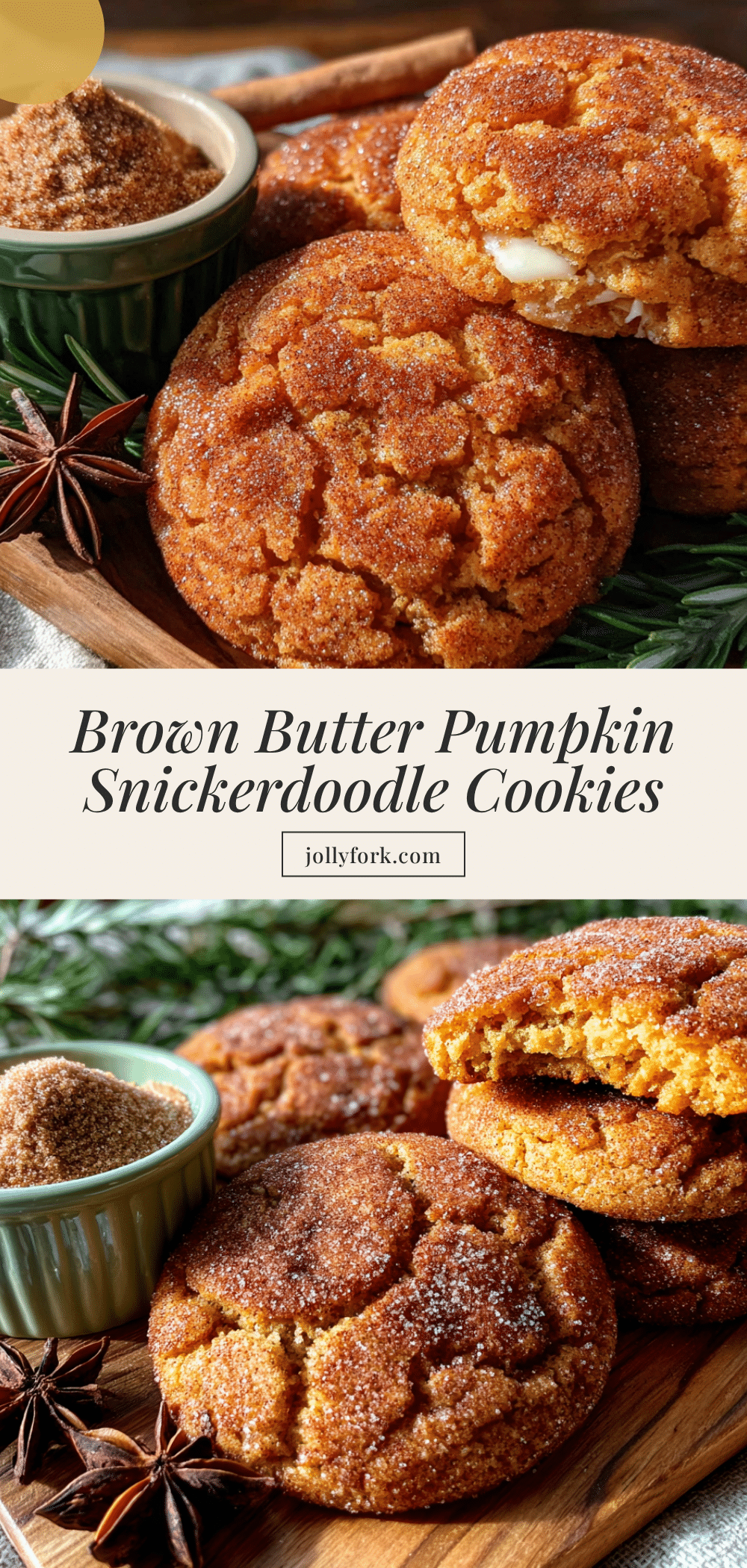 brown butter pumpkin snickerdoodle cookies recipe