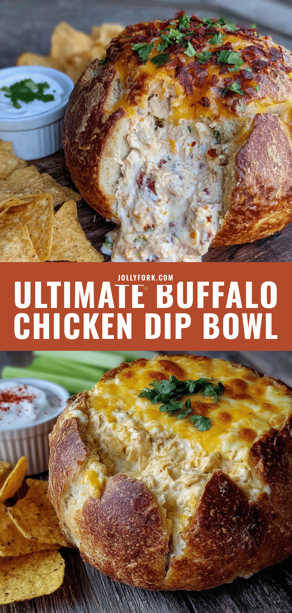buffalo chicken dip stuffed bread bowl recipe