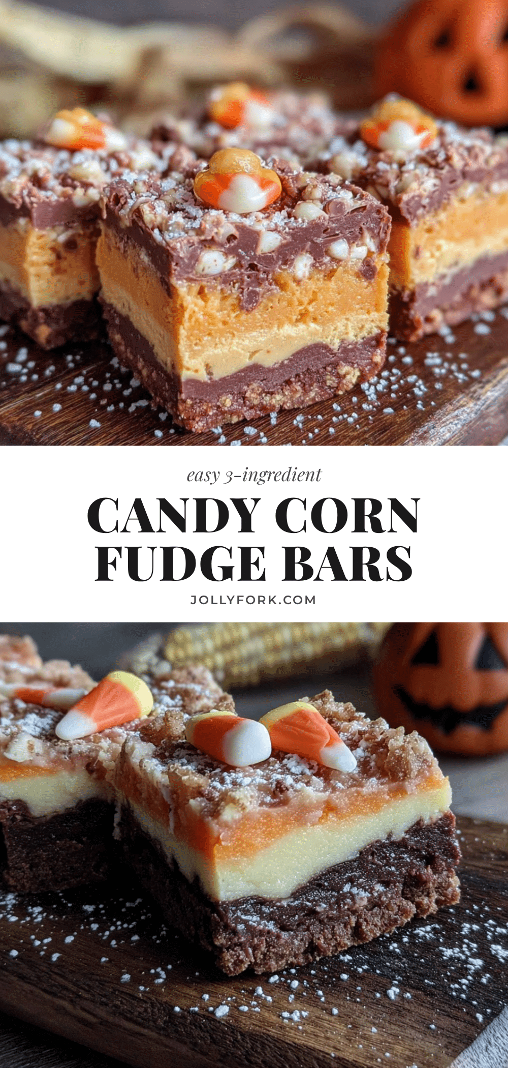 candy corn halloween fudge bars recipe