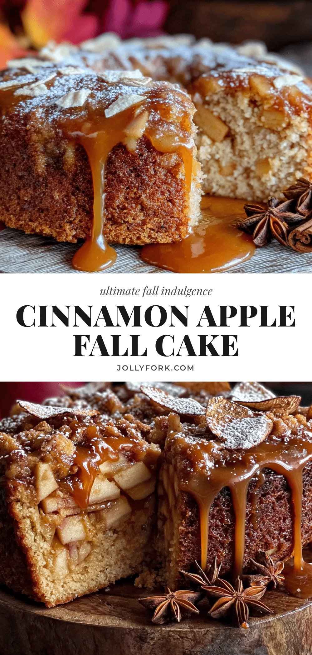 cozy cinnamon apple fall cake with caramel drizzle recipe