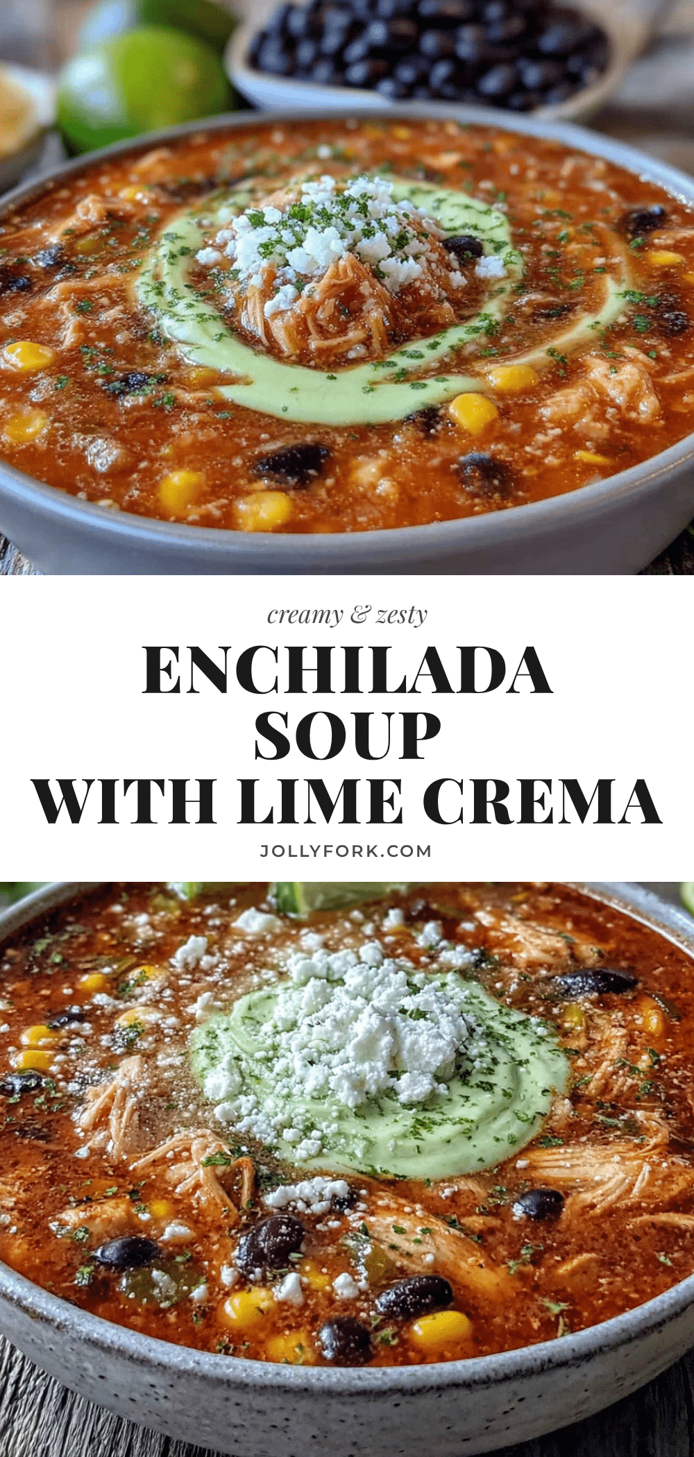 creamy instant pot chicken enchilada soup with lime crema recipe