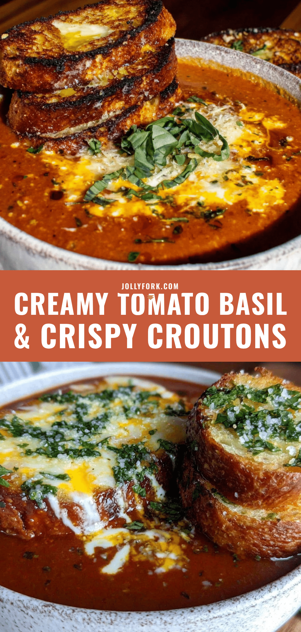creamy tomato basil soup with grilled cheese croutons recipe