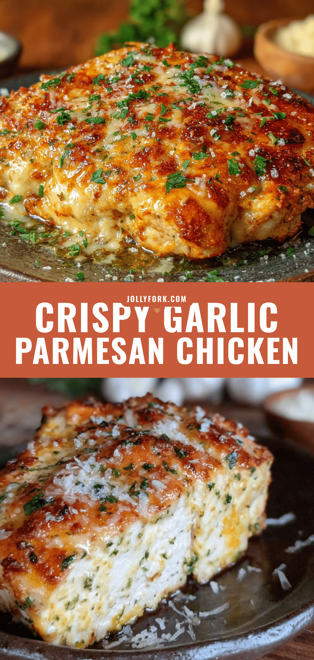 Crispy Garlic Parmesan Baked Chicken Breast recipe