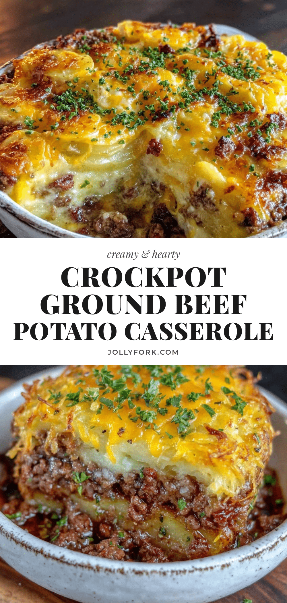 crockpot ground beef and potato casserole recipe