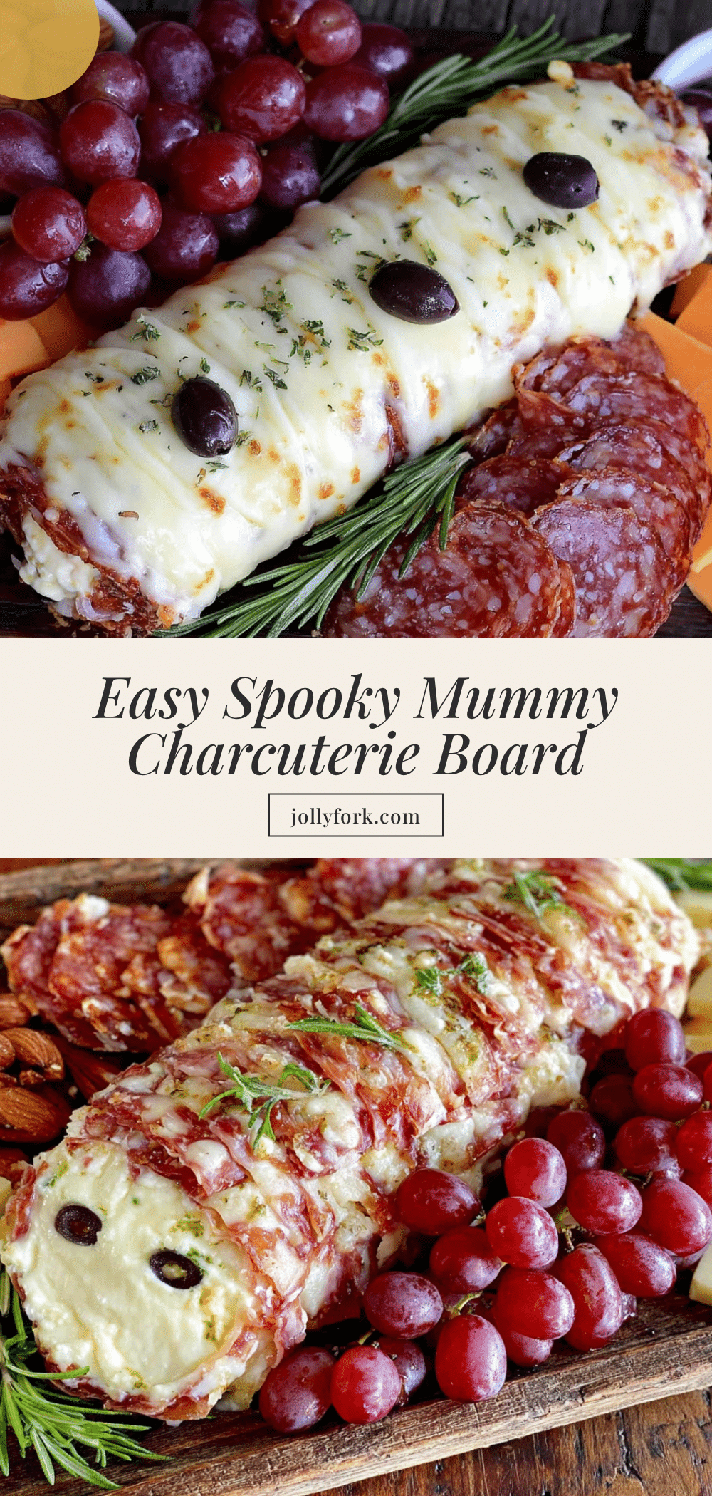 Easy Mummy Charcuterie Board for Halloween Parties recipe