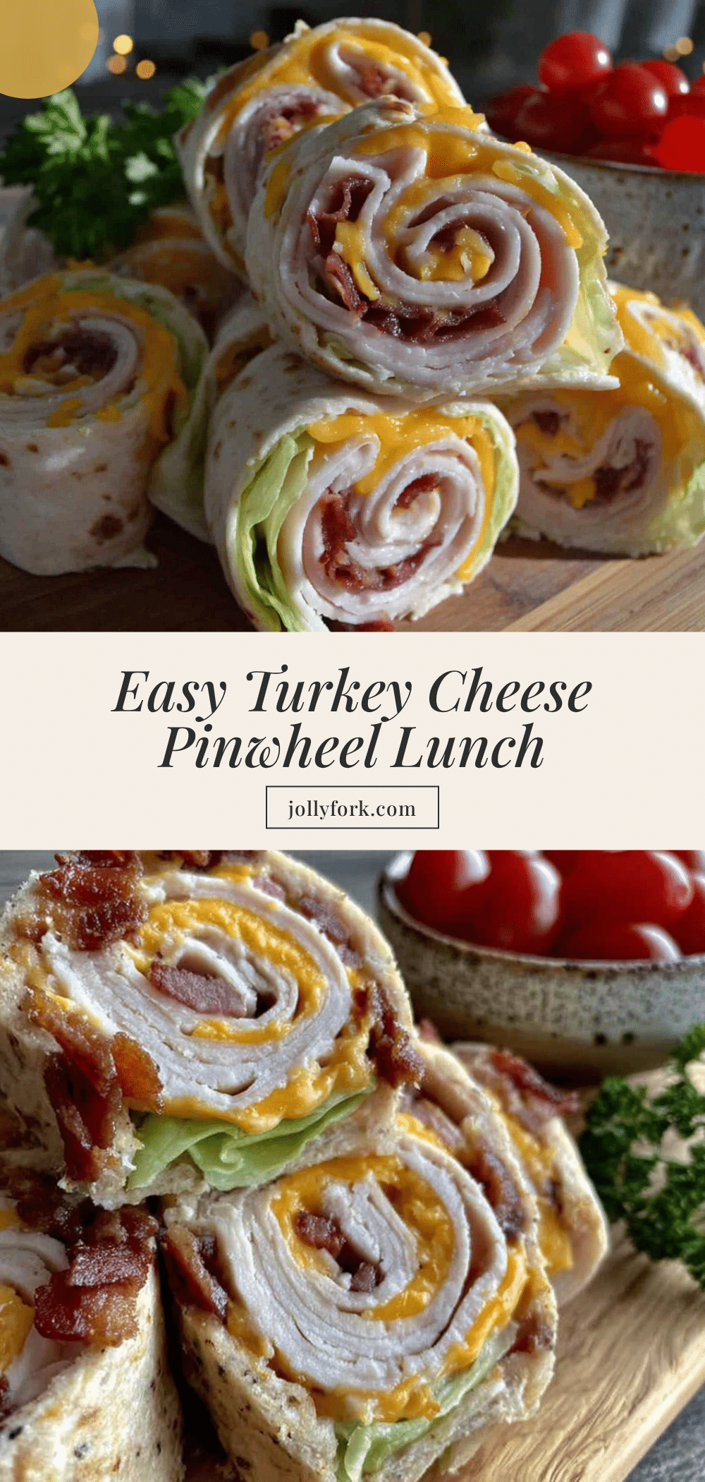Easy turkey and cheese pinwheel roll-ups recipe