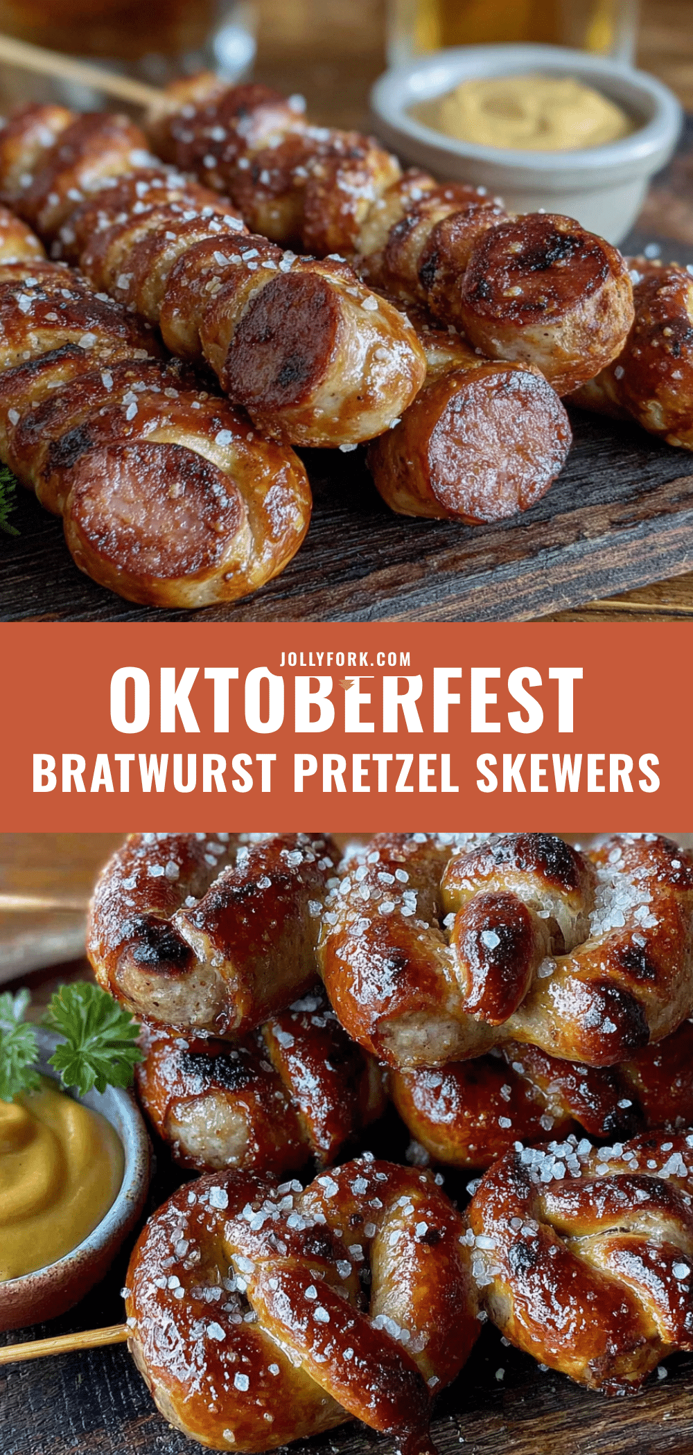 Best Oktoberfest Bratwurst and Pretzel Skewers recipe