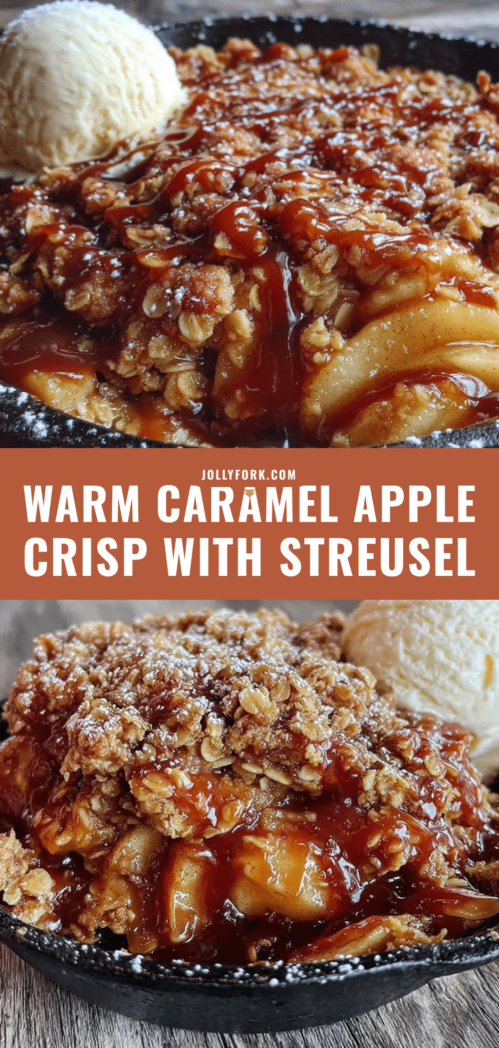 caramel apple crisp with oat streusel recipe