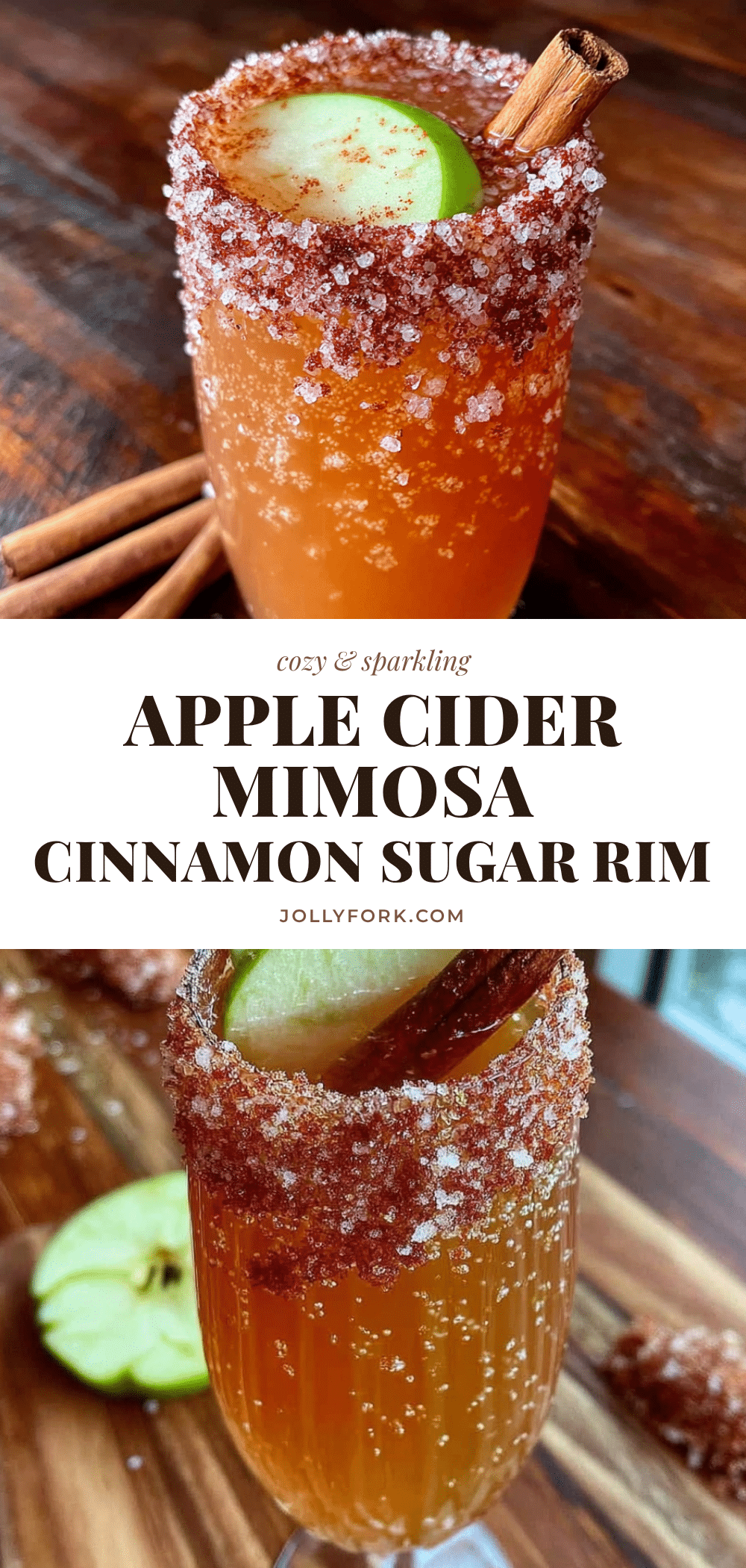 cozy apple cider mimosa recipe