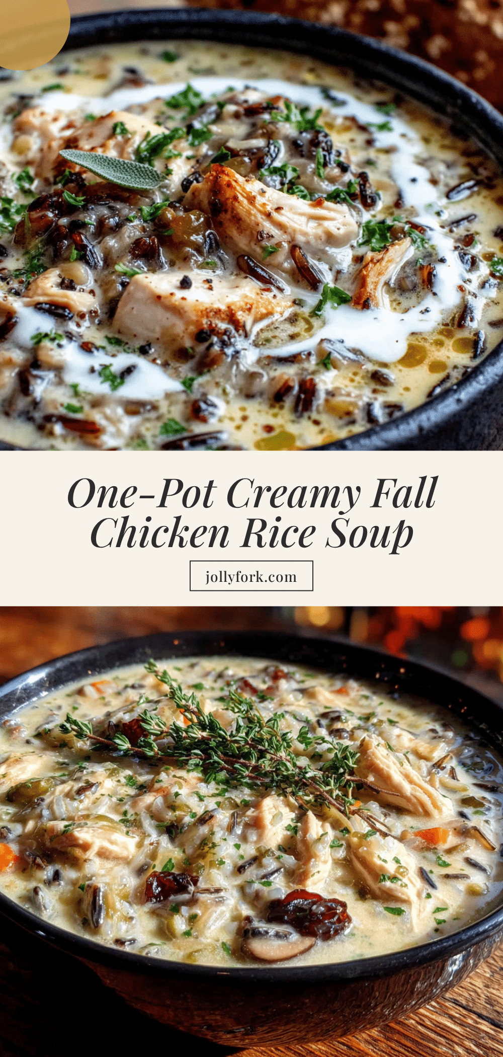 cozy one-pot creamy chicken and wild rice fall soup recipe