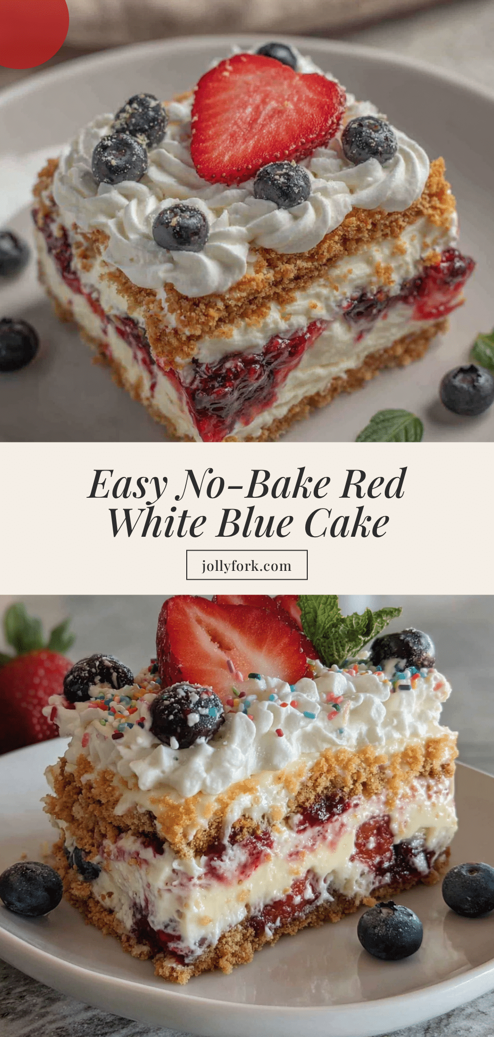 easy red white and blue berry icebox cake recipe