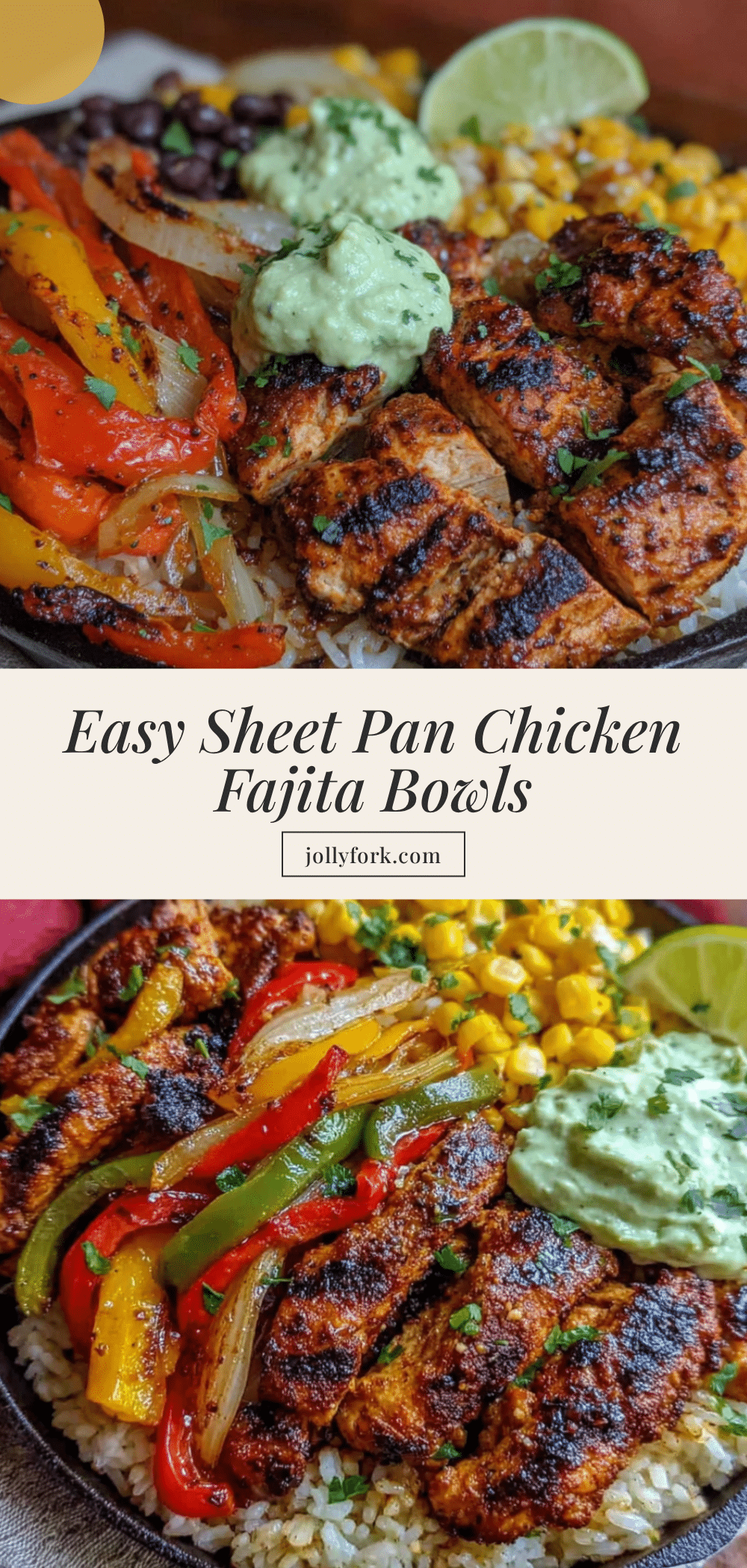 easy sheet pan chicken fajita bowls recipe