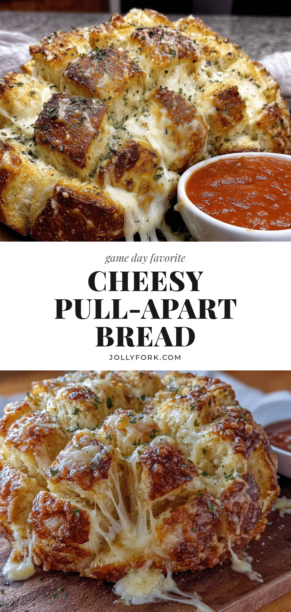 Game Day Cheesy Football-Shaped Pull-Apart Bread recipe