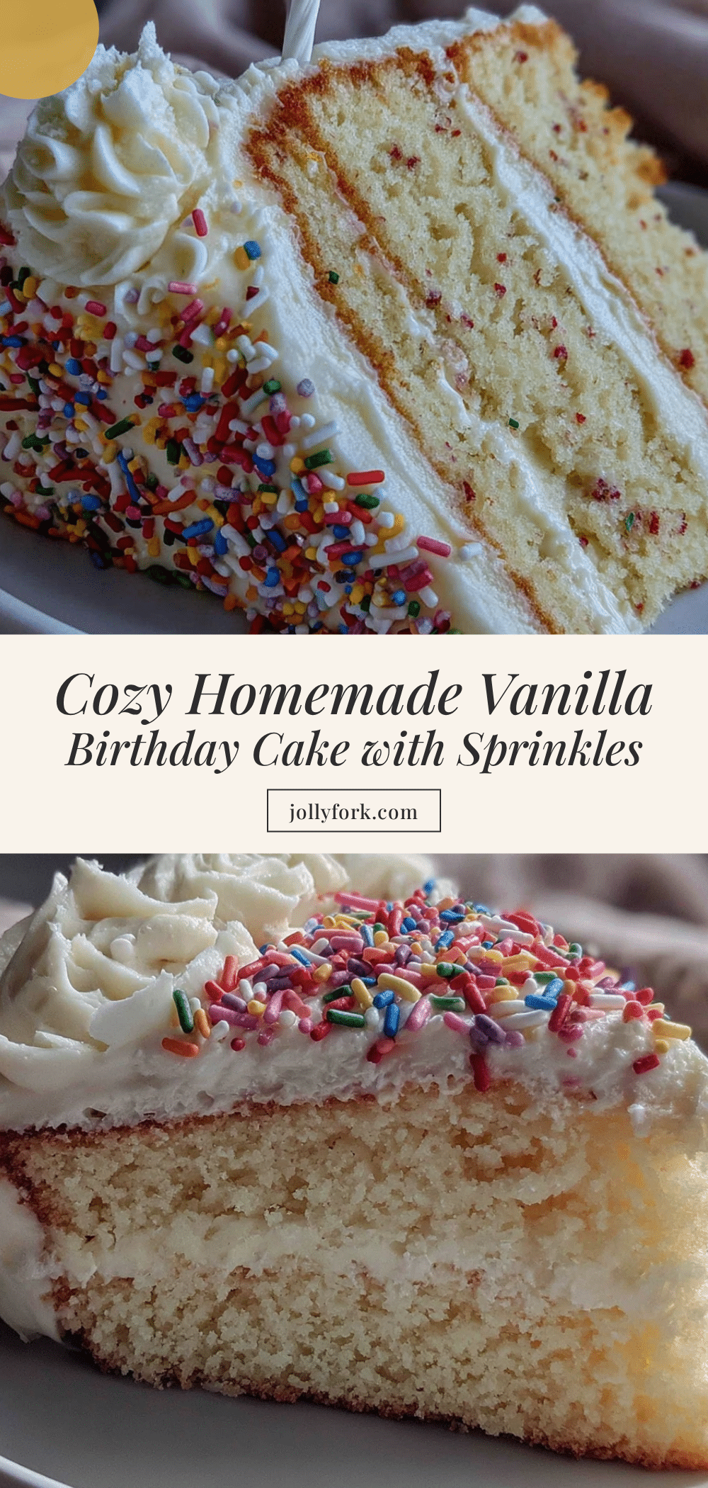 homemade vanilla birthday cake with sprinkle frosting recipe