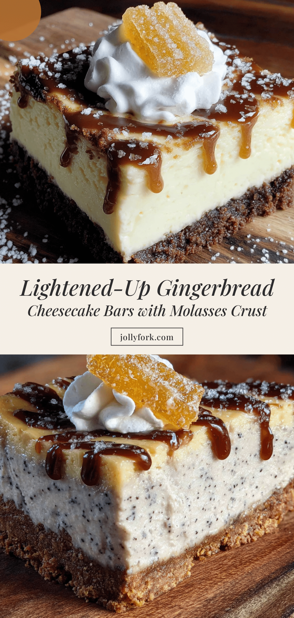 lightened-up gingerbread cheesecake bars recipe