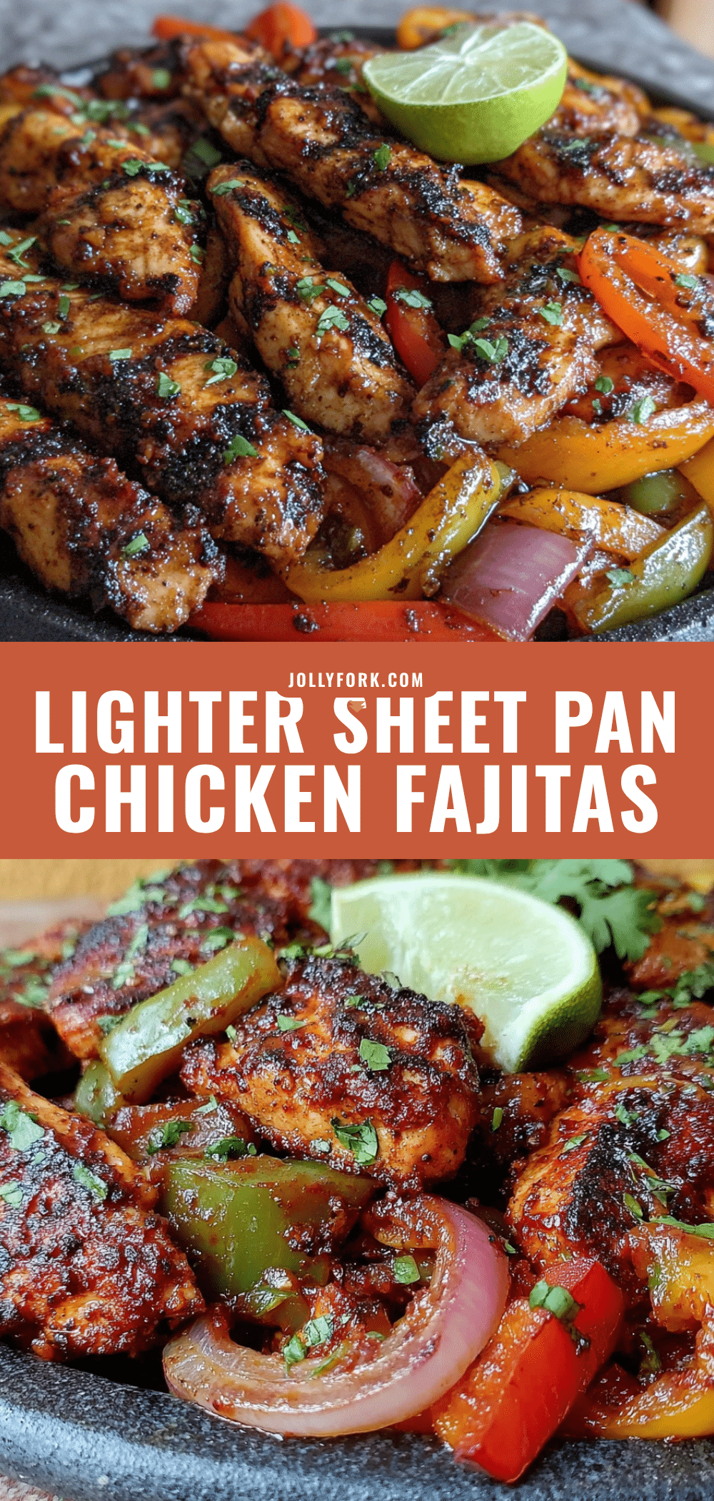 lighter sheet pan chicken fajitas recipe