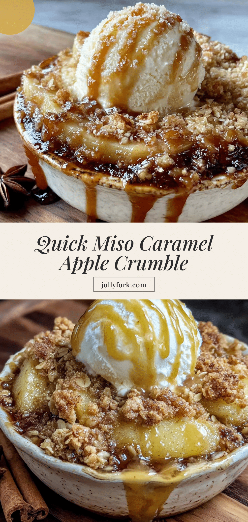 miso caramel apple crumble recipe