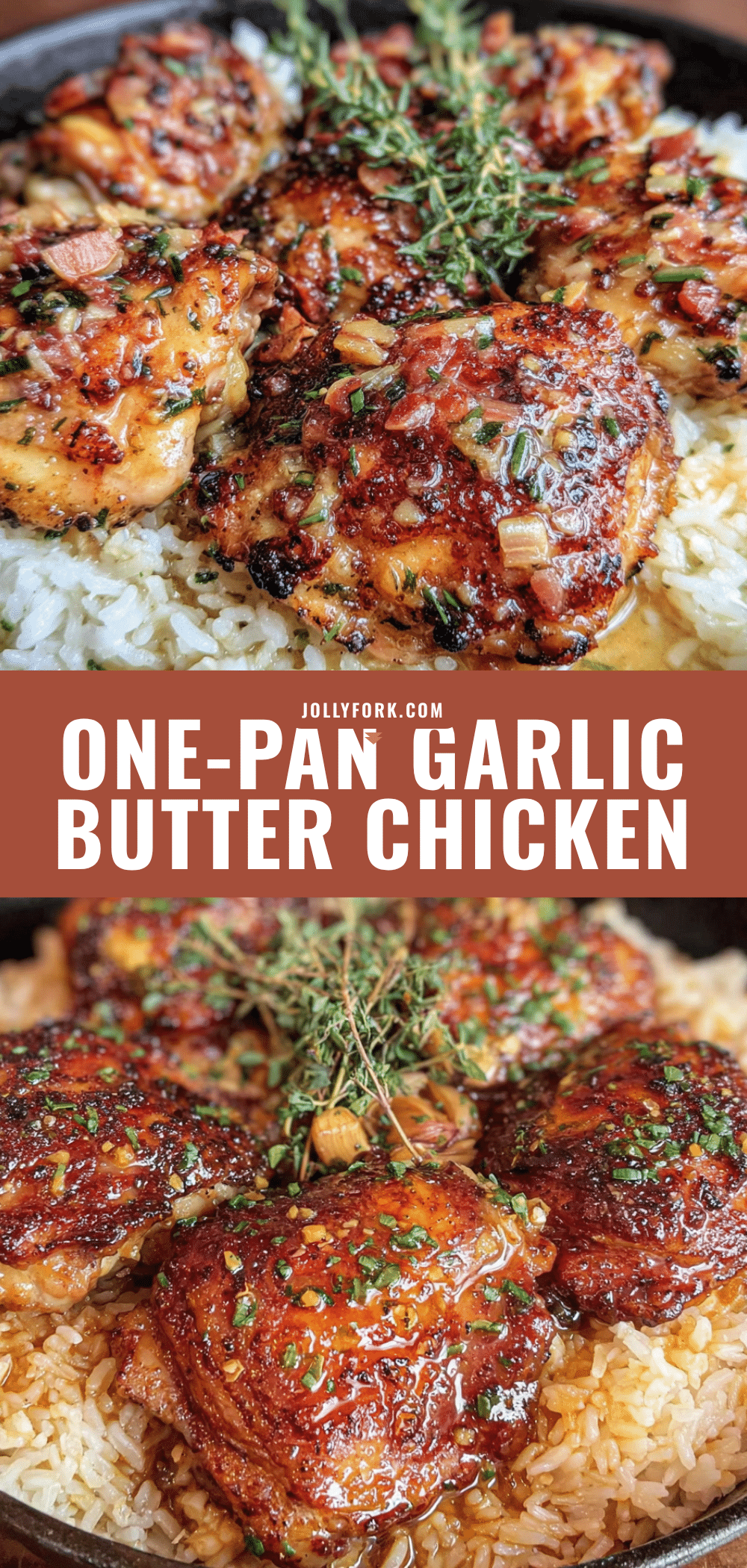 one-pan garlic butter chicken thighs with rice recipe
