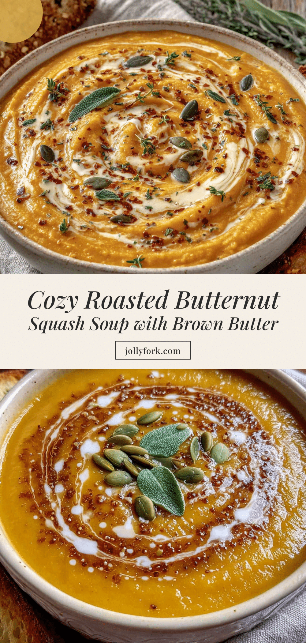 roasted butternut squash soup with brown butter recipe