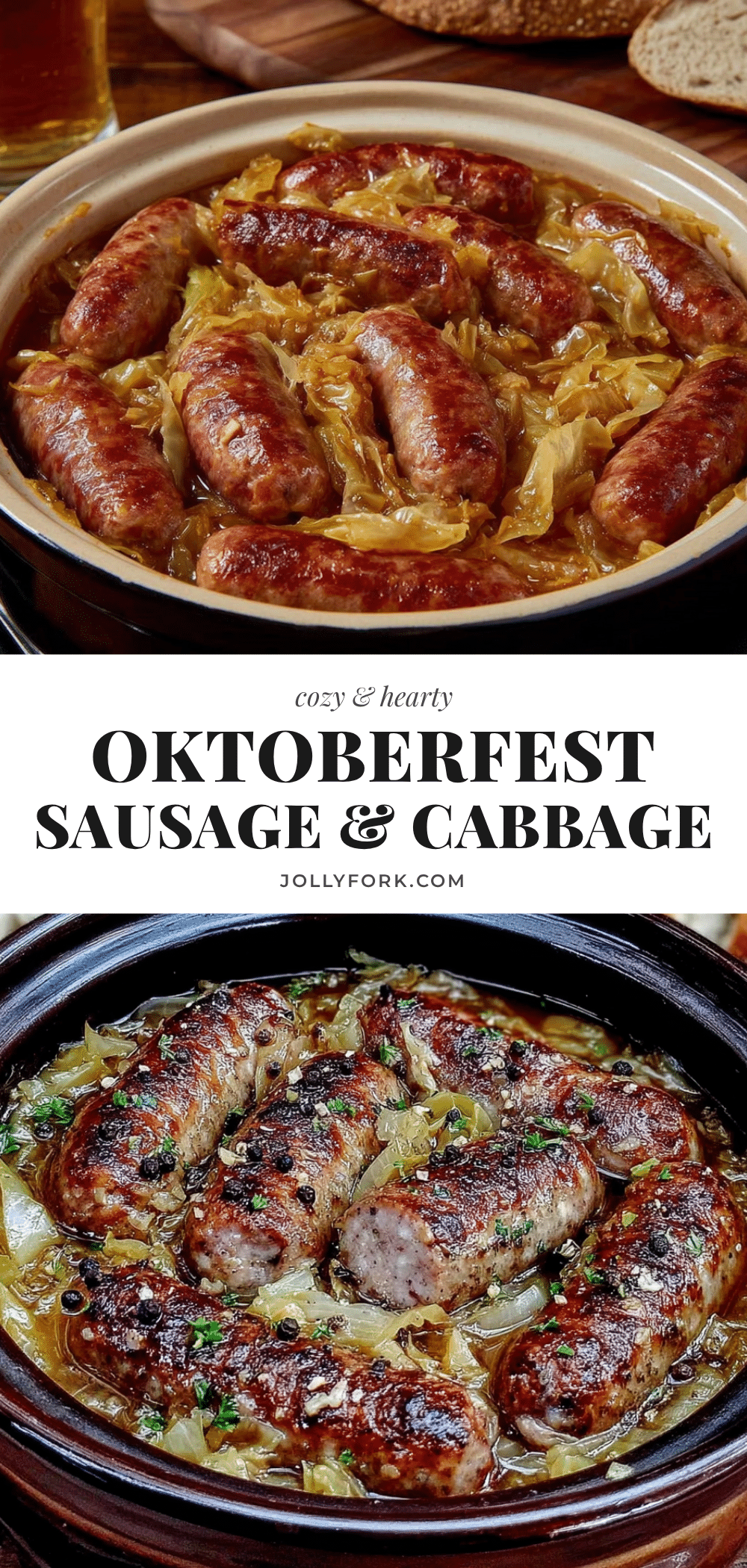 slow cooker Oktoberfest sausage and cabbage recipe
