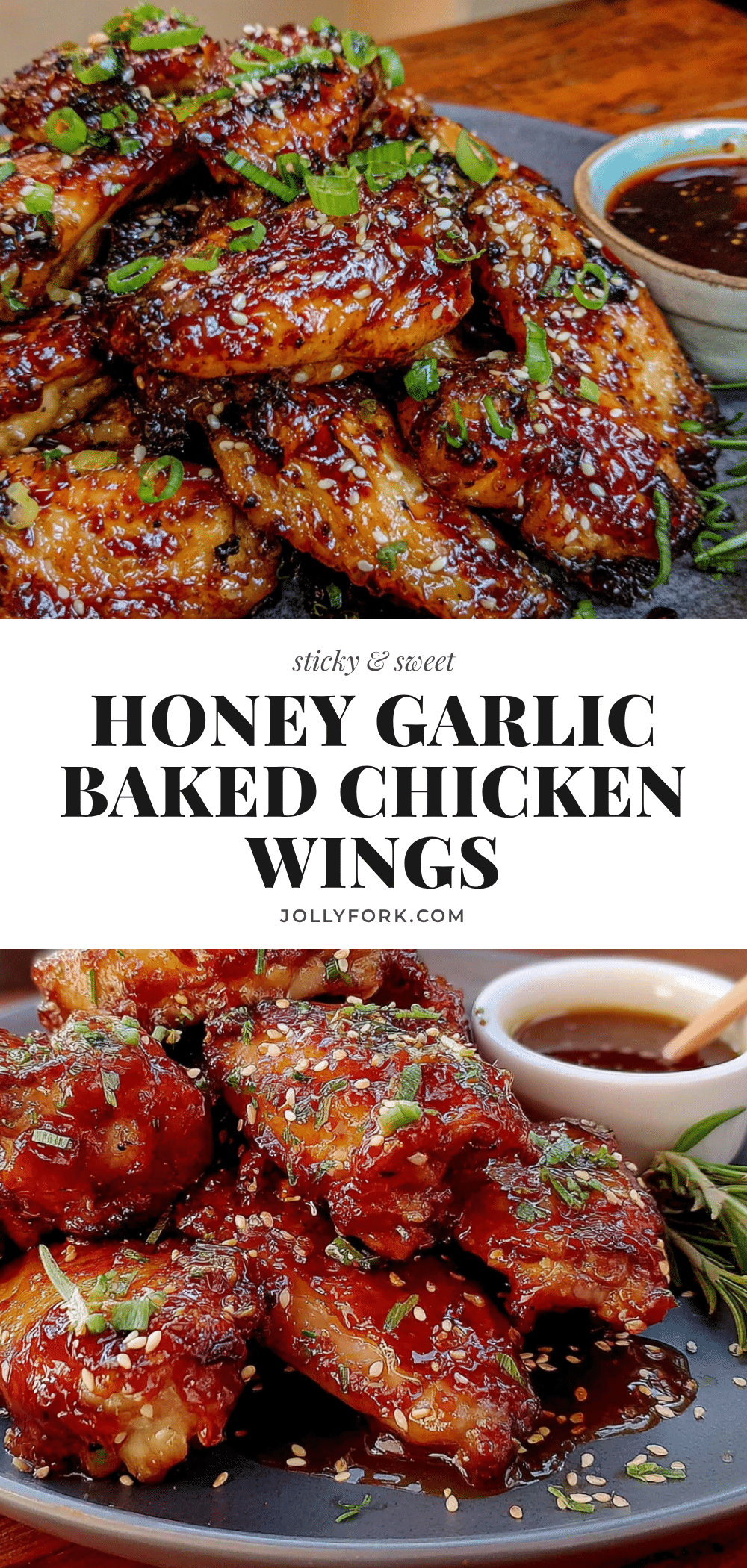 sticky honey garlic baked chicken wings recipe