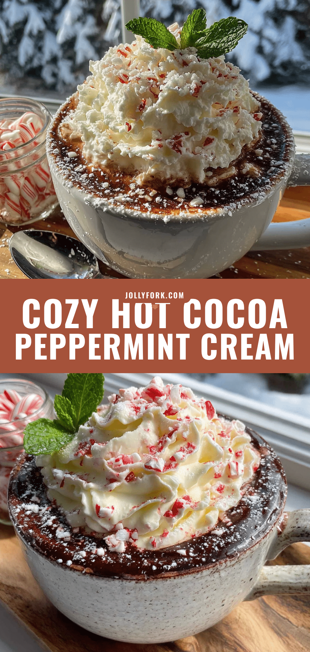 cozy hot cocoa bar with peppermint whipped cream recipe