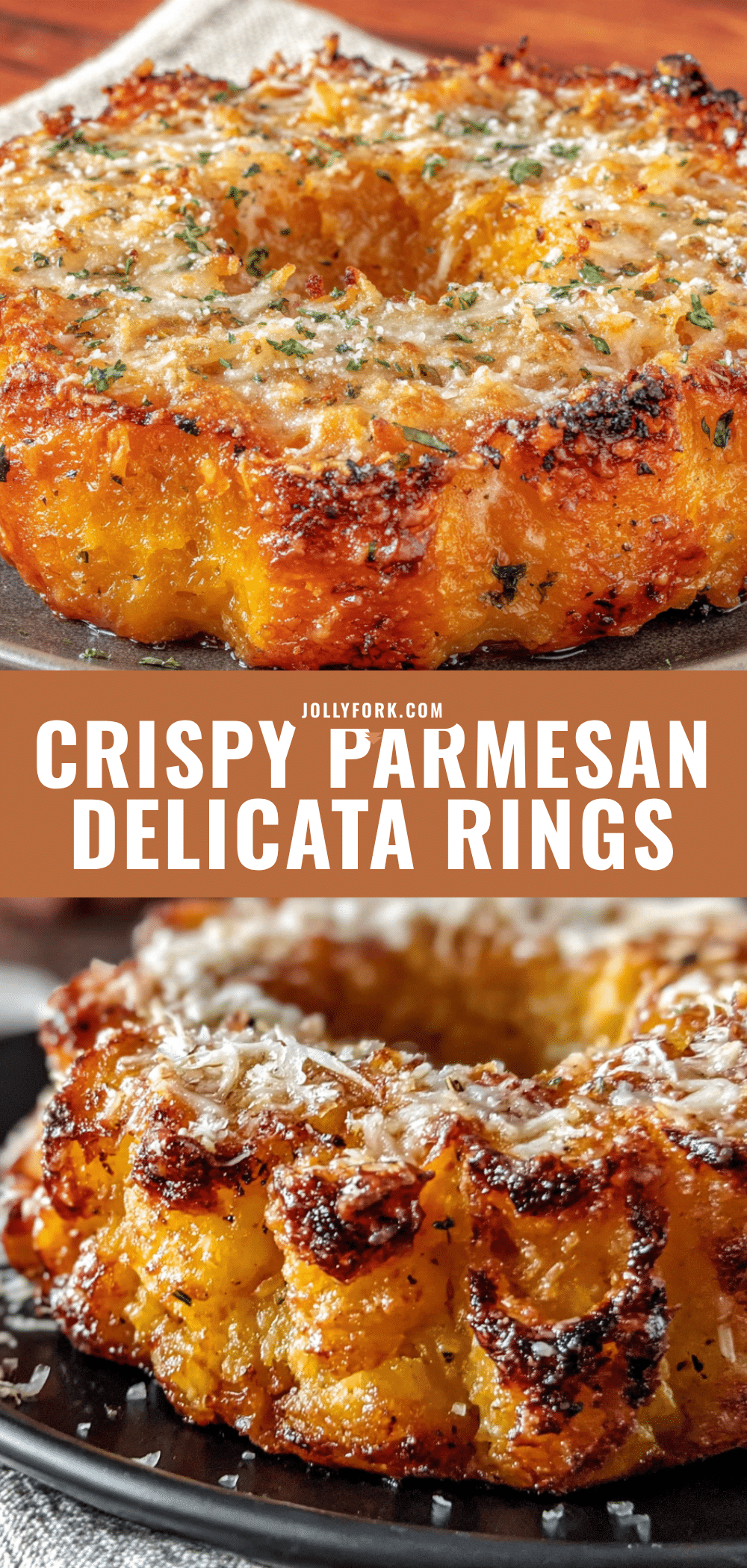 Crispy Parmesan Baked Delicata Rings recipe