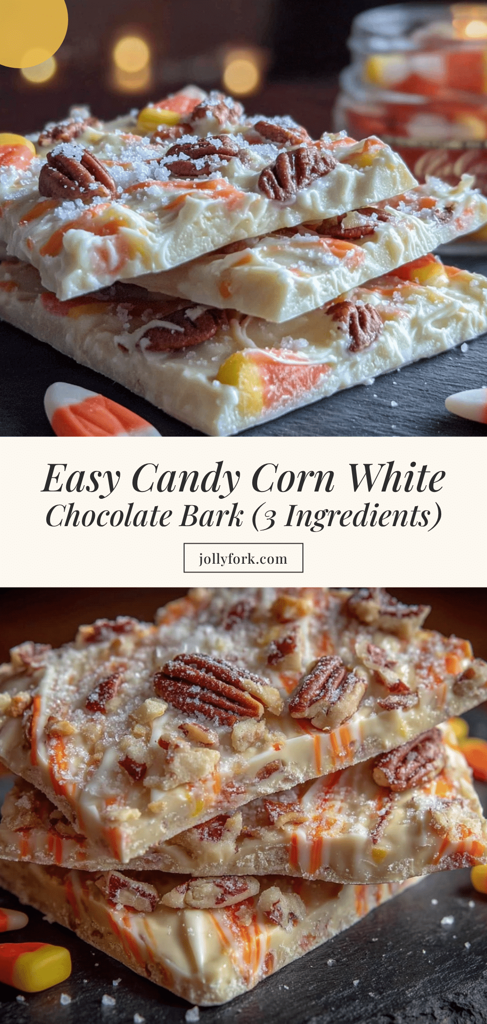 Easy Candy Corn White Chocolate Bark recipe