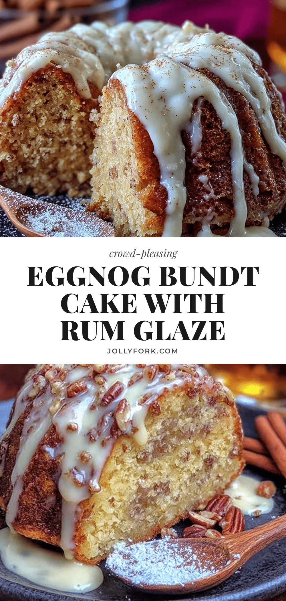 eggnog bundt cake with rum glaze recipe