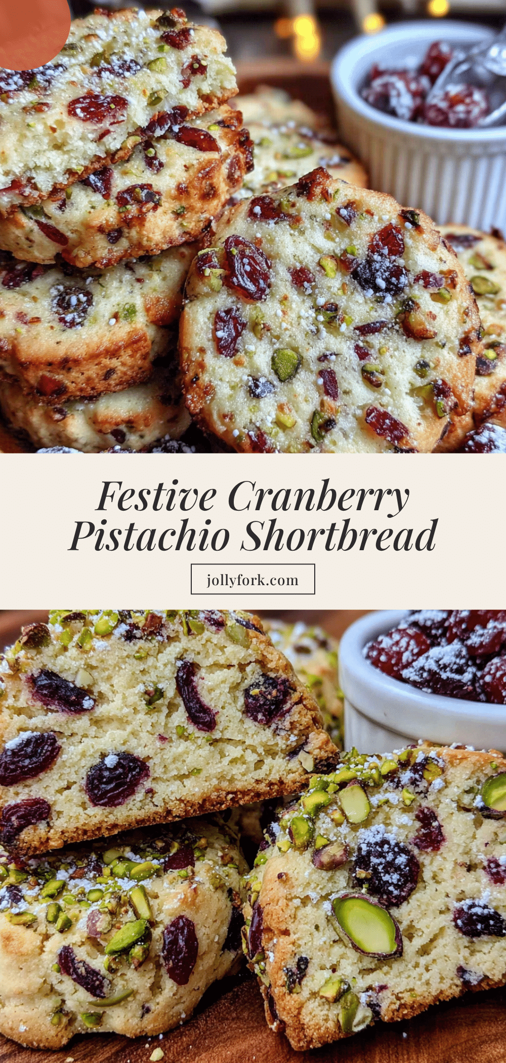 festive cranberry pistachio shortbread cookies recipe