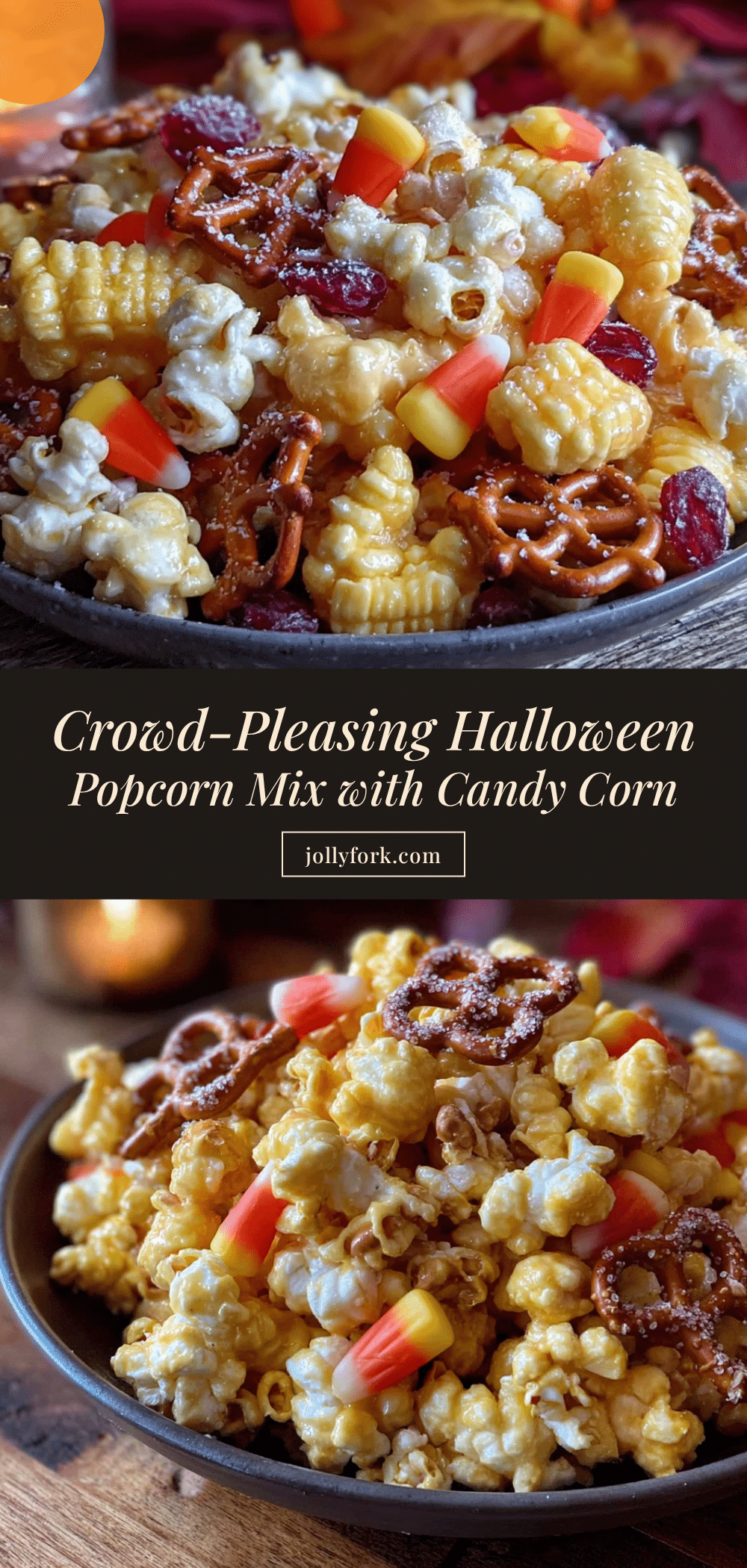 Halloween popcorn mix with candy corn recipe