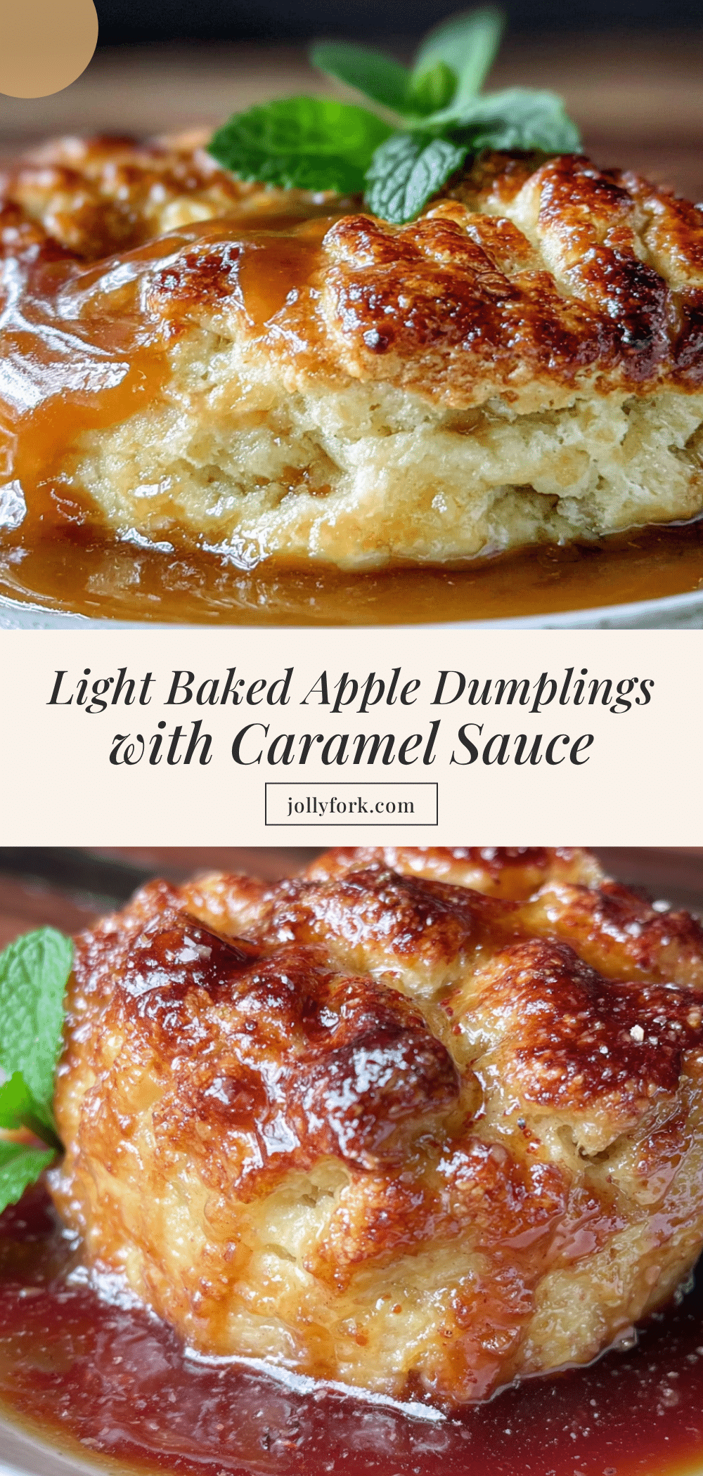 light baked apple dumplings with caramel sauce recipe
