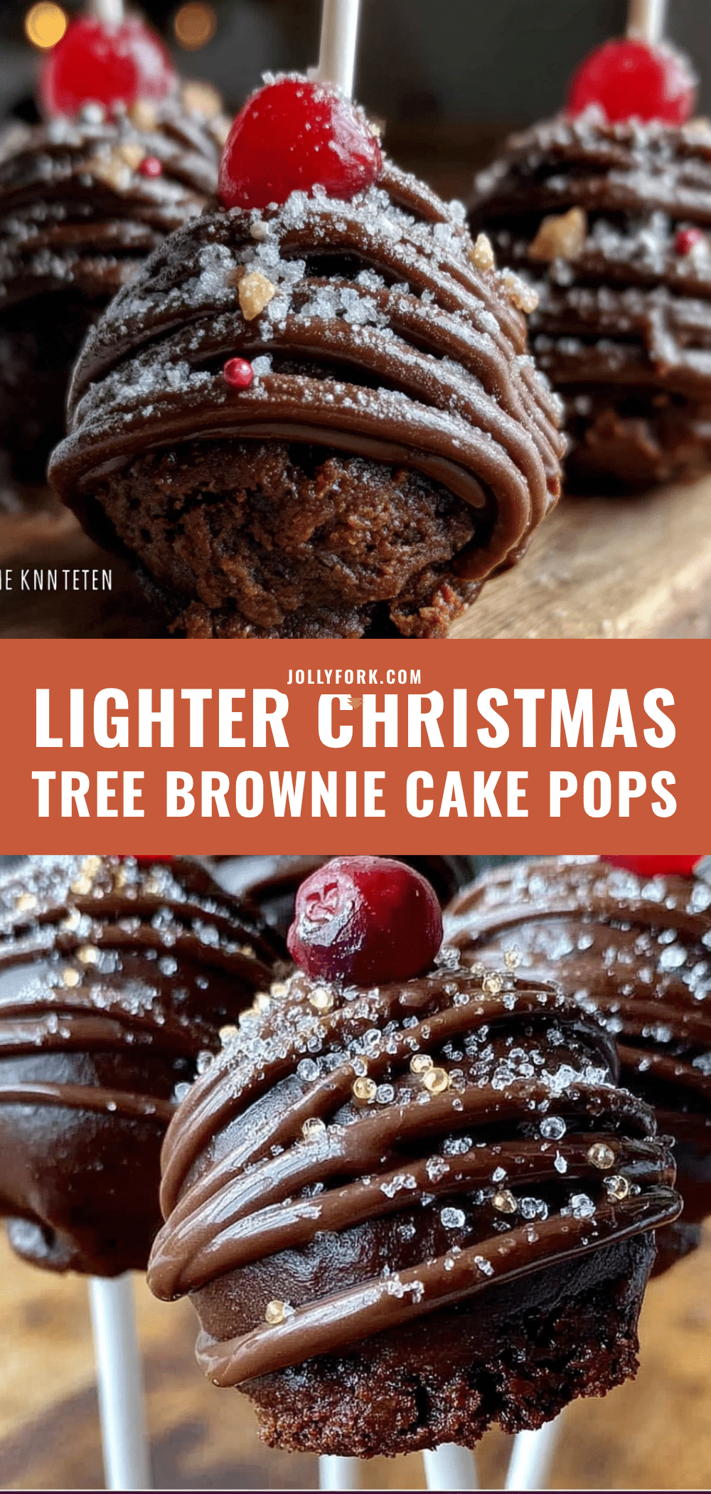 Lighter Christmas Tree Brownie Cake Pops recipe