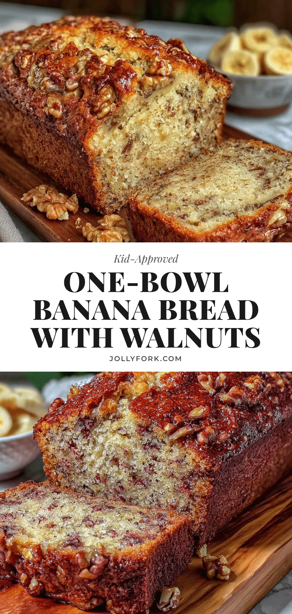 one-bowl banana bread with walnuts recipe