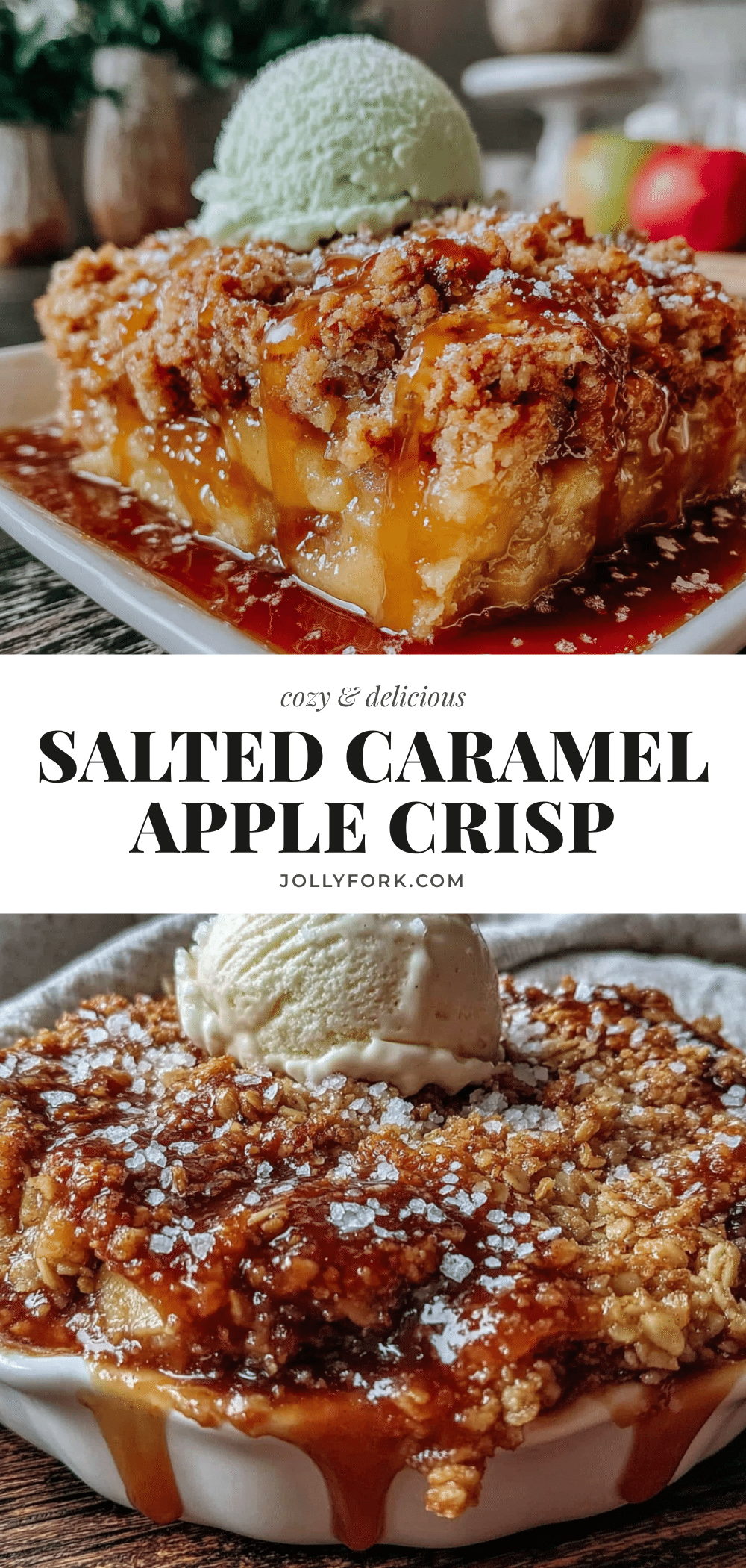 Salted caramel apple crisp recipe