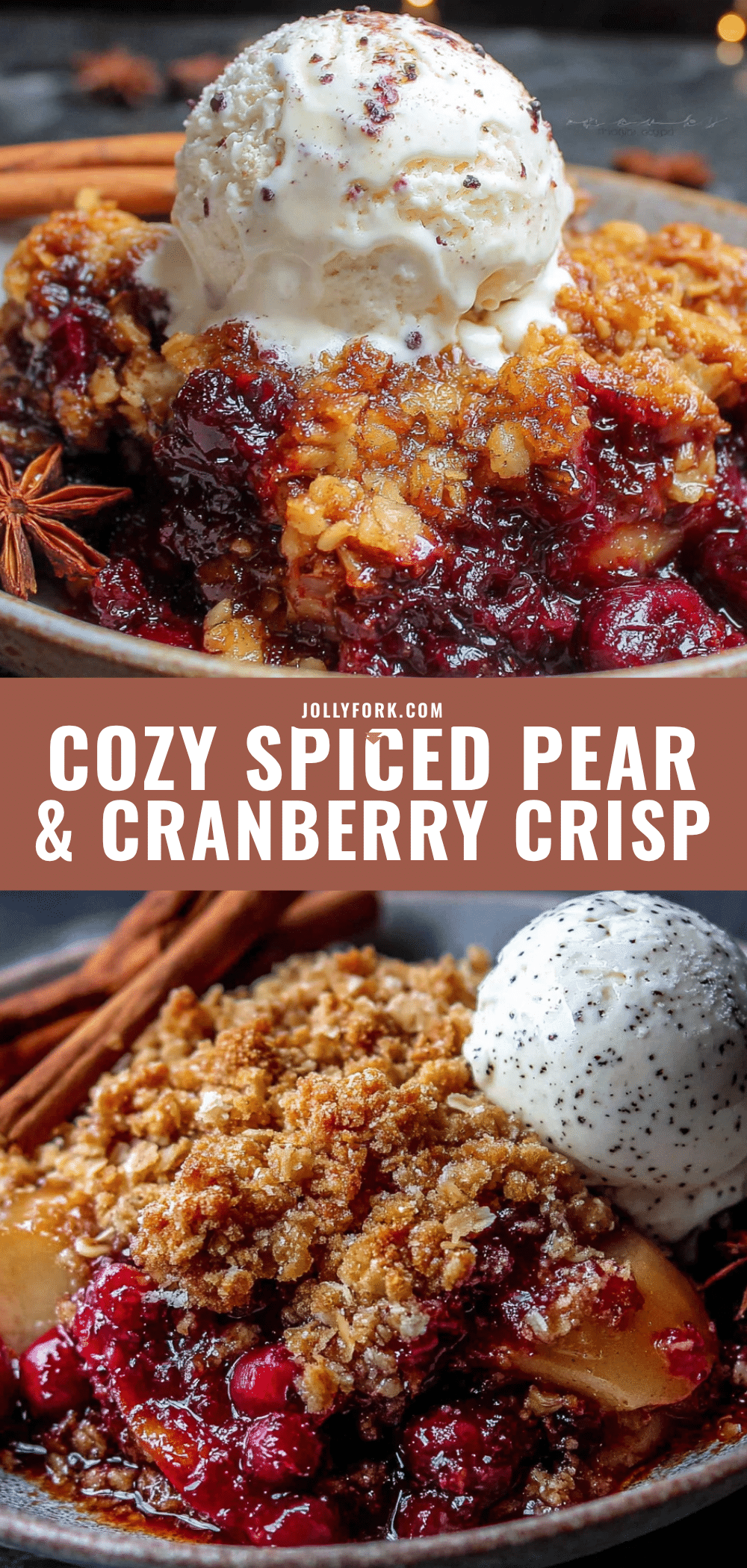 spiced pear and cranberry crisp recipe