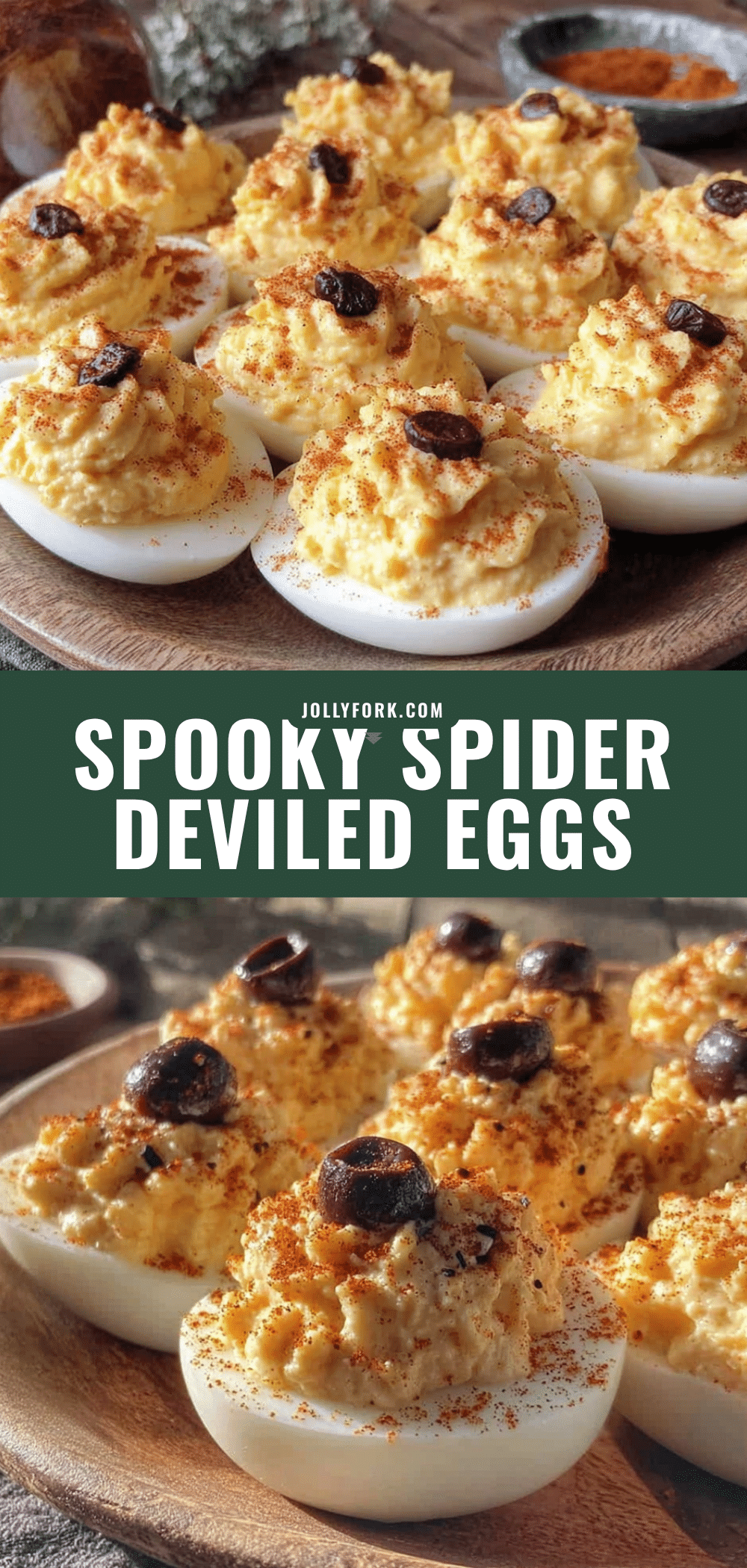 Spider deviled eggs recipe