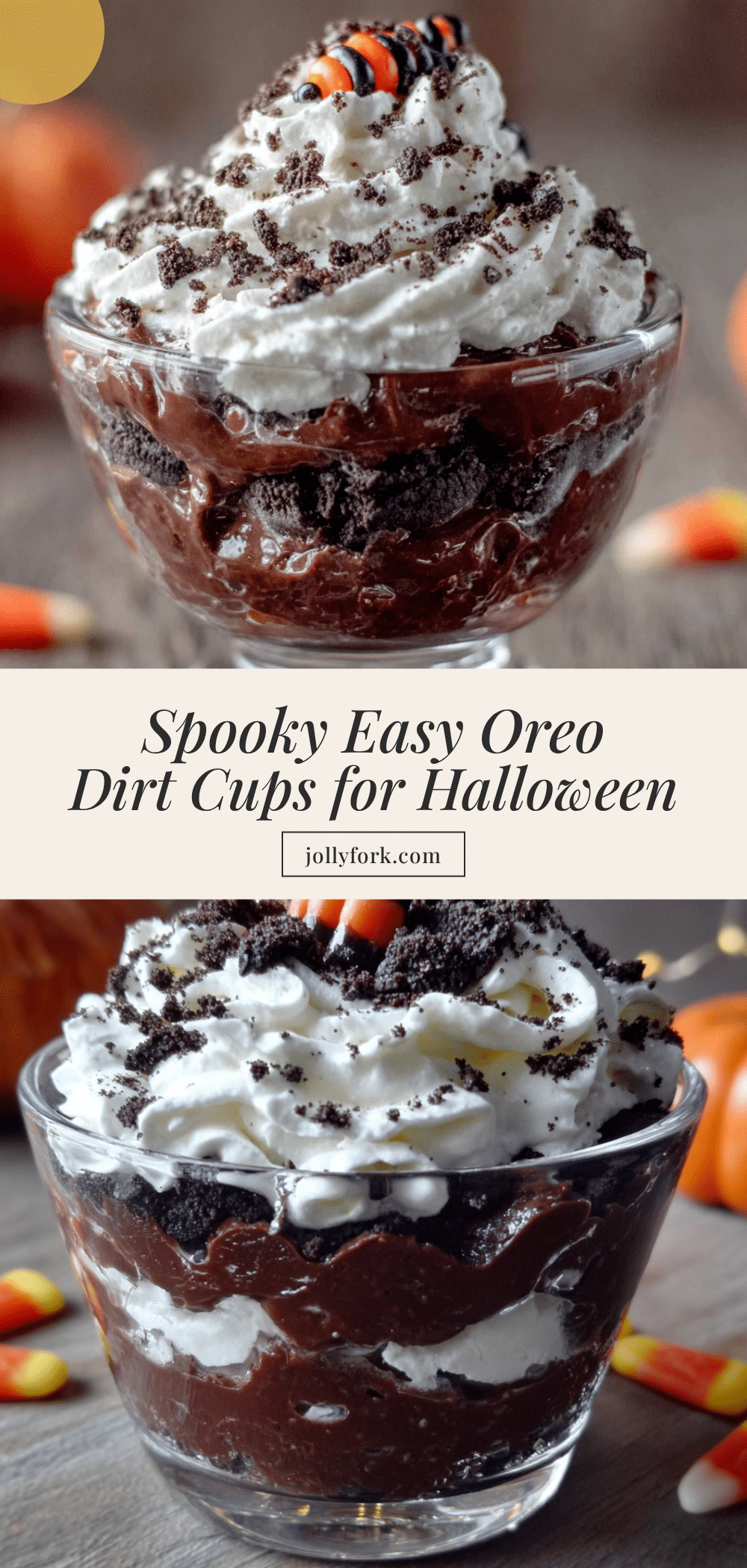 Spooky Easy Oreo Dirt Cups recipe