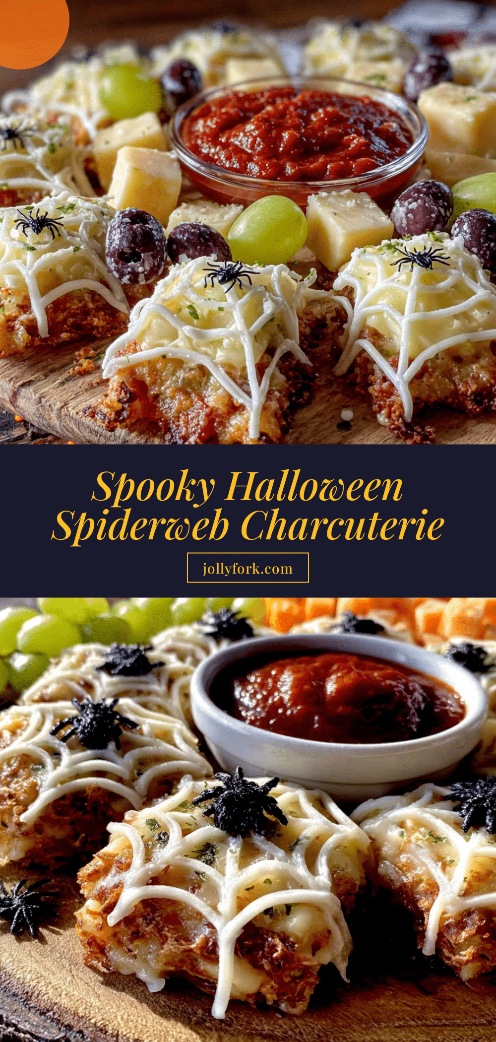 spooky Halloween spiderweb charcuterie board recipe