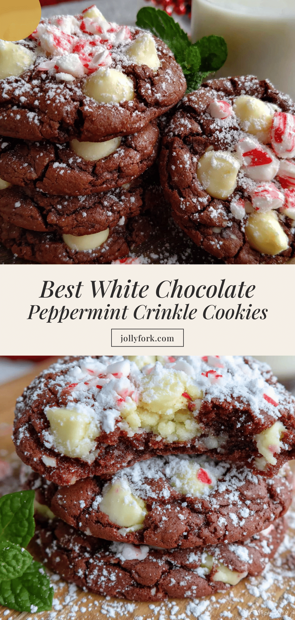 white chocolate peppermint crinkle cookies recipe